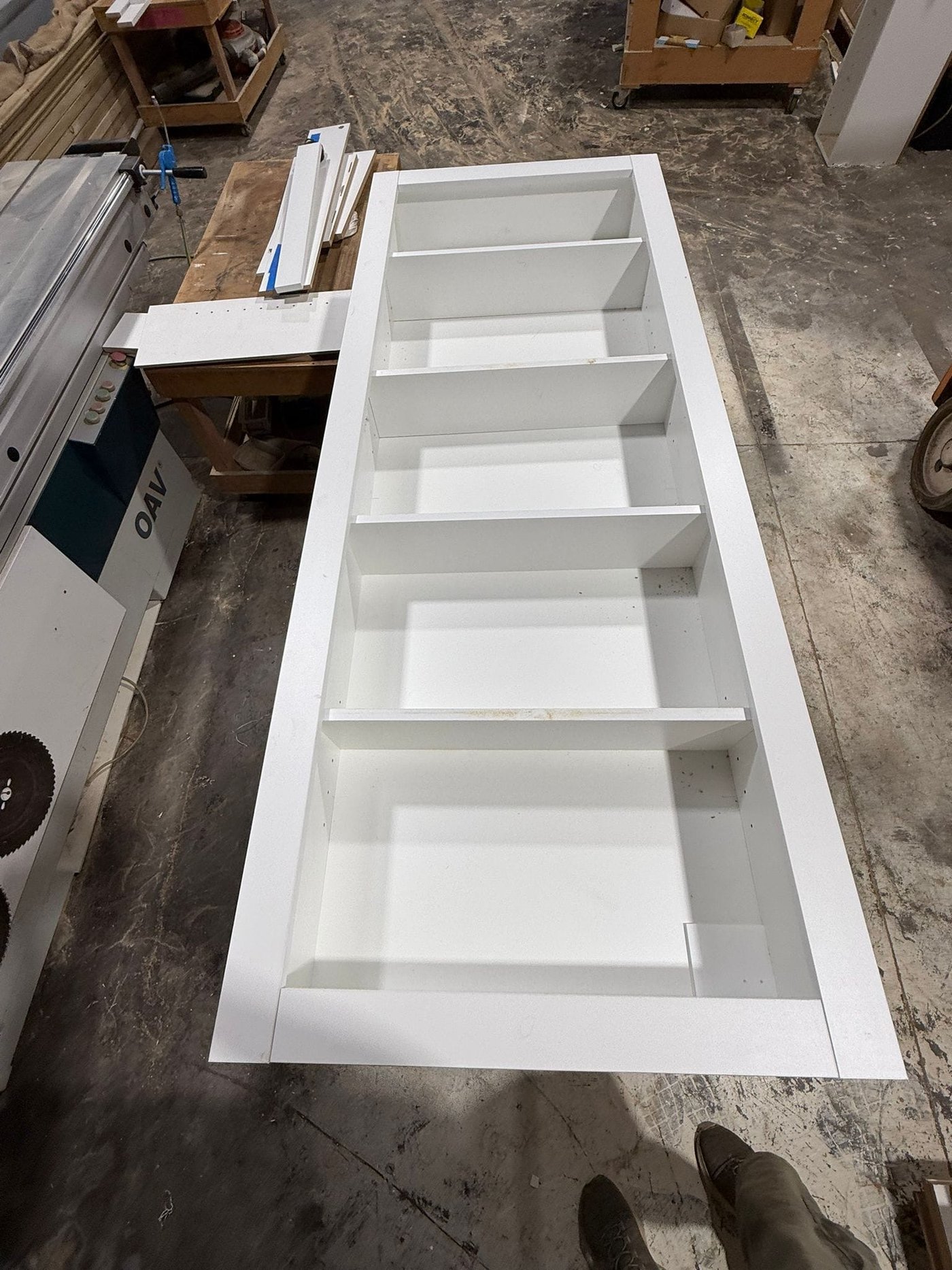 Test-fitting the bookcase carcass